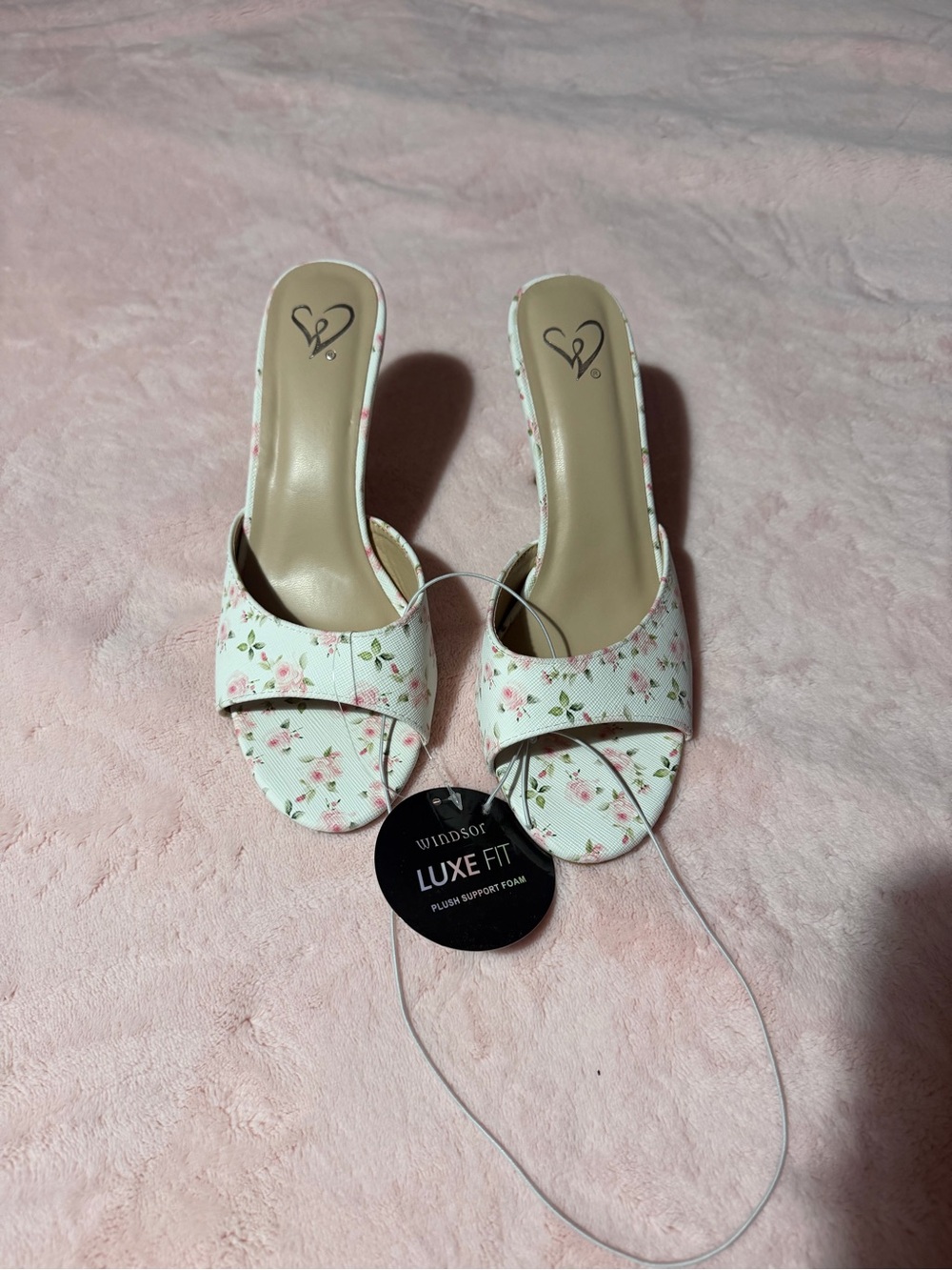 Windsor White Floral Open-Toe Mules